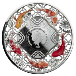 Stříbrná mince 2 Oz Filigree Koi 2023 Proof