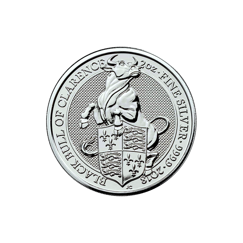 Stříbrná mince 2 Oz The Queens Beasts Black Bull of Clarence 2018