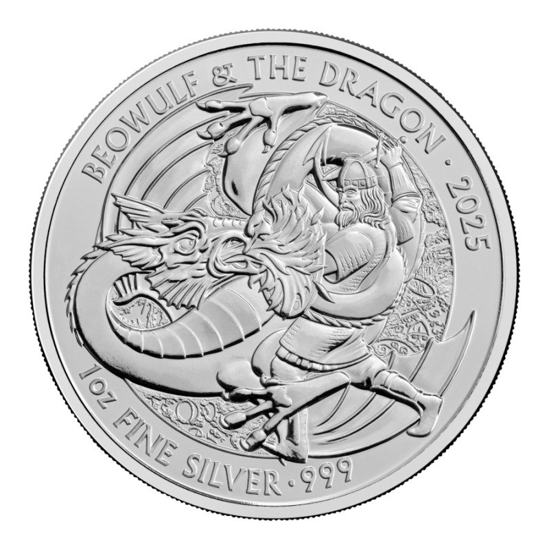 Stříbrná mince 1 Oz Mýty a legendy Beowulf a Drak 2025