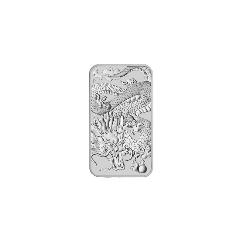 Stříbrná mince ve tvaru slitku 1 Oz Rectangular Dragon 2022