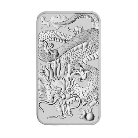 Stříbrná mince ve tvaru slitku 1 Oz Rectangular Dragon 2022