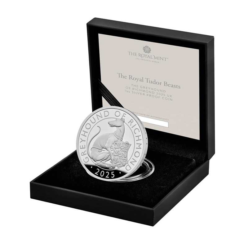 Stříbrná mince 1 Oz The Tudor Beasts Greyhound of Richmond 2025 Proof