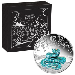 Stříbrná mince 1 Oz Lunar Series III Year of the Snake 2025 Kolorovaná Proof