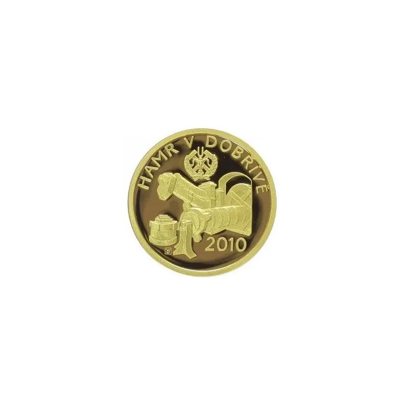 Zlatá mince 1/4 Oz Hamr v Dobřívě 2010 Proof
