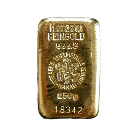 Zlatý slitek 250 g Heraeus