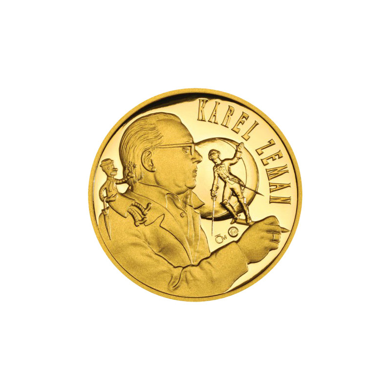 Zlatá mince 1/2 Oz Karel Zeman 100 let od narození filmového režiséra 2010 Proof