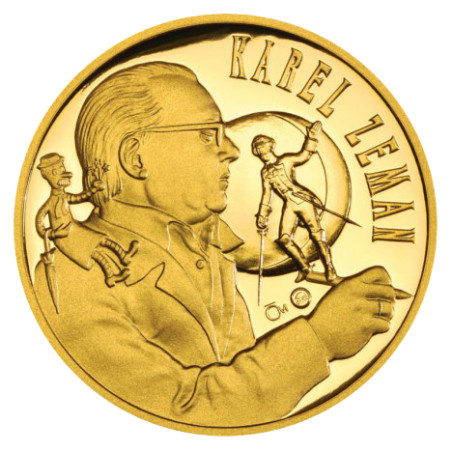 Zlatá mince 1/2 Oz Karel Zeman 100 let od narození filmového režiséra 2010 Proof