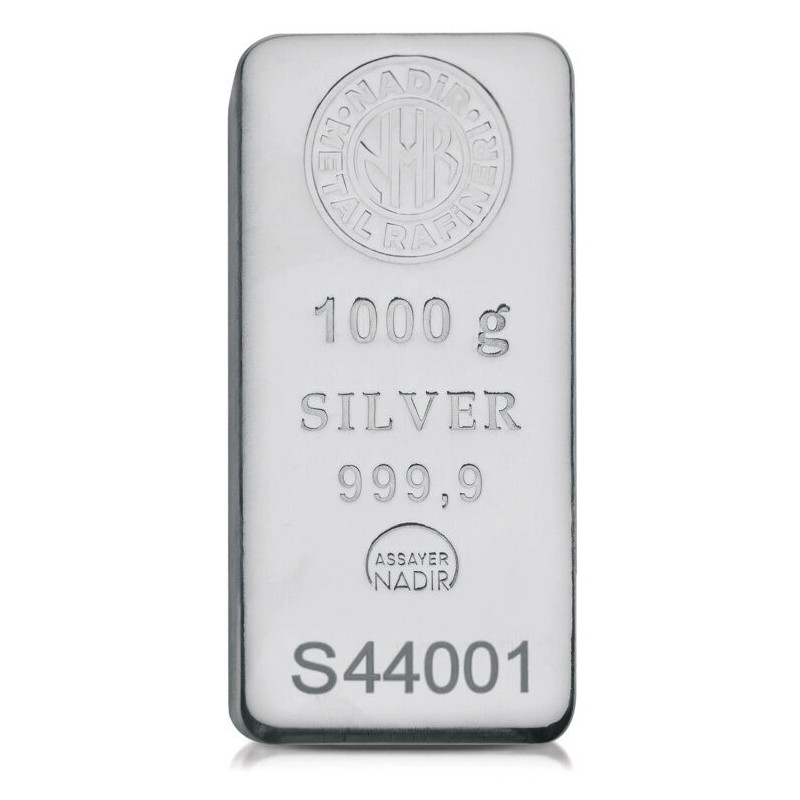 Stříbrný slitek 1 Kg Nadir Metals Rafineri