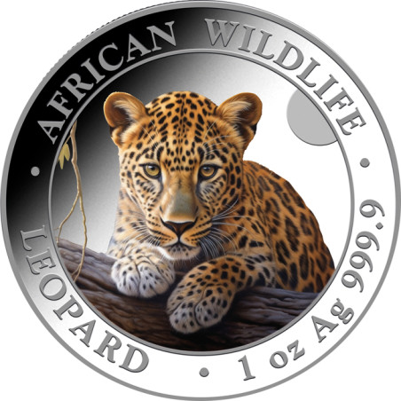 Stříbrná mince 1 Oz African Wildlife Leopard 2025 Kolorovaná