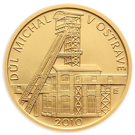Zlatá mince 1/4 Oz Důl Michal v Ostravě 2010 Proof