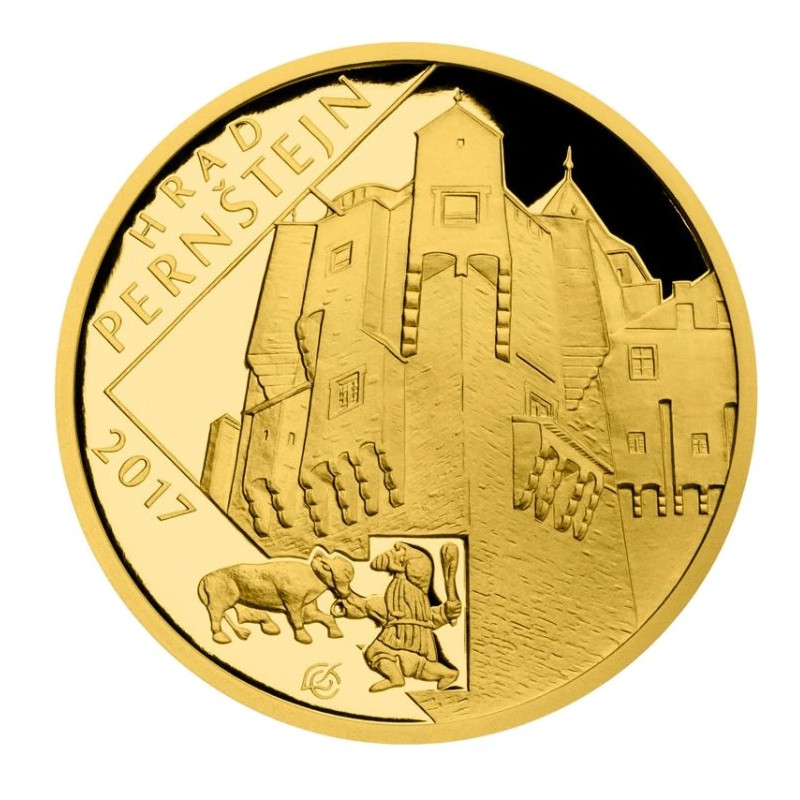 Zlatá mince 5000 Kč 1/2 Oz Hrad Pernštejn 2017 Proof
