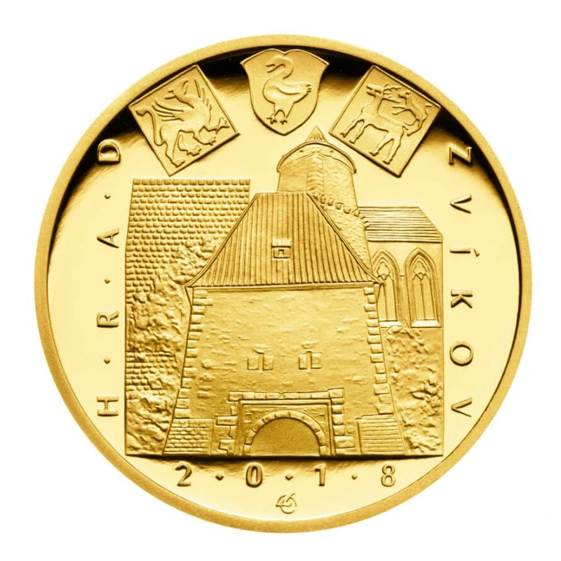 Zlatá mince 5000 Kč 1/2 Oz Hrad Zvíkov 2018 Proof