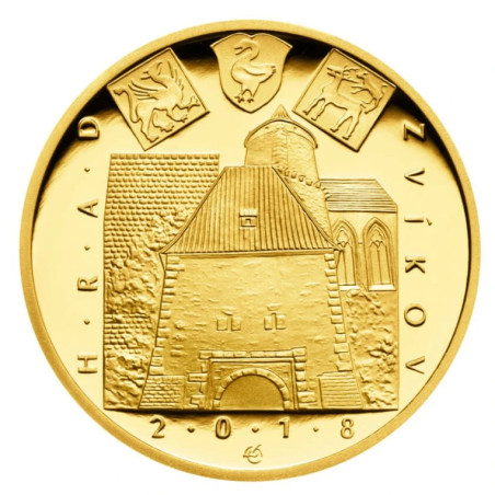 Zlatá mince 5000 Kč 1/2 Oz Hrad Zvíkov 2018 Proof