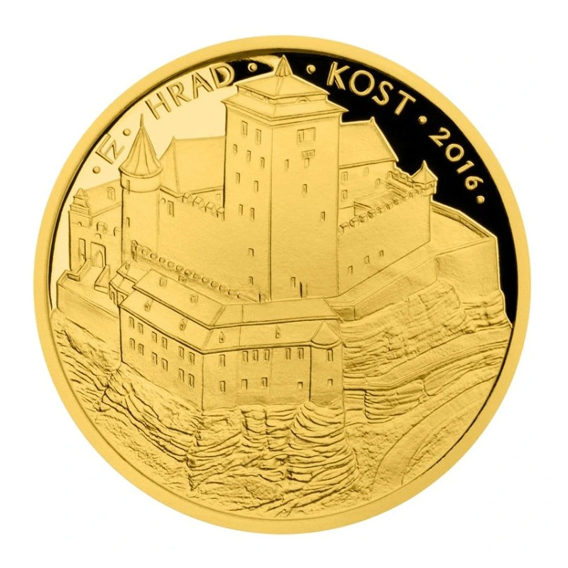Zlatá mince 5000 Kč 1/2 Oz Hrad Kost 2016 Proof