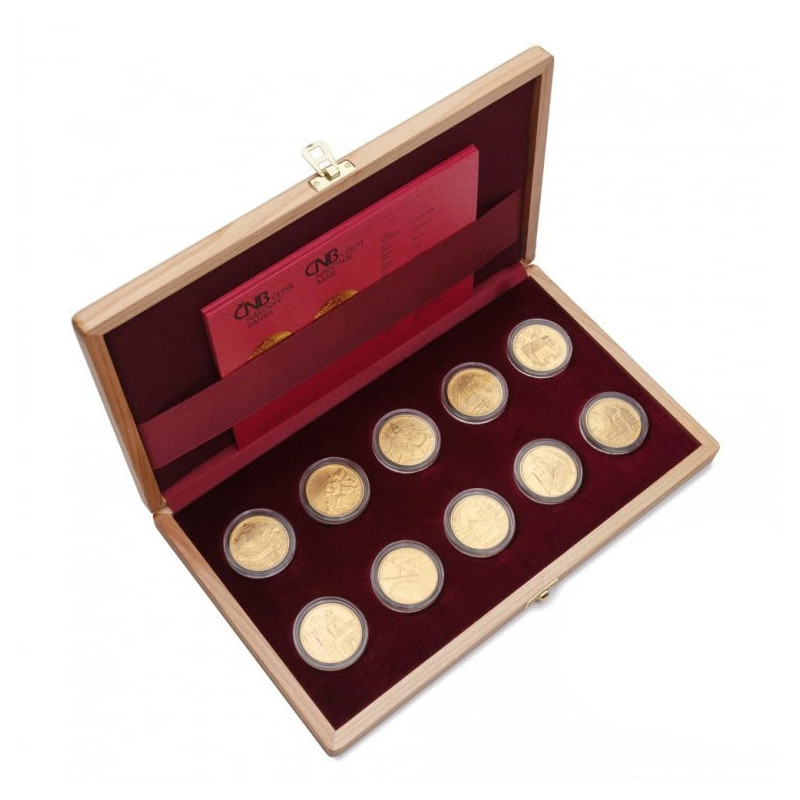 Sada zlatých mincí 10 x 1/2 Oz Hrady ČNB Proof