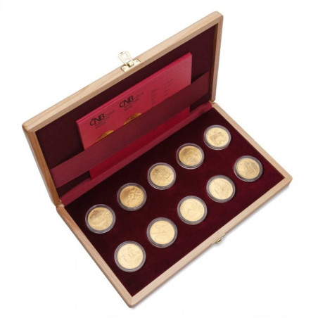 Sada zlatých mincí 10 x 1/2 Oz Hrady ČNB Proof