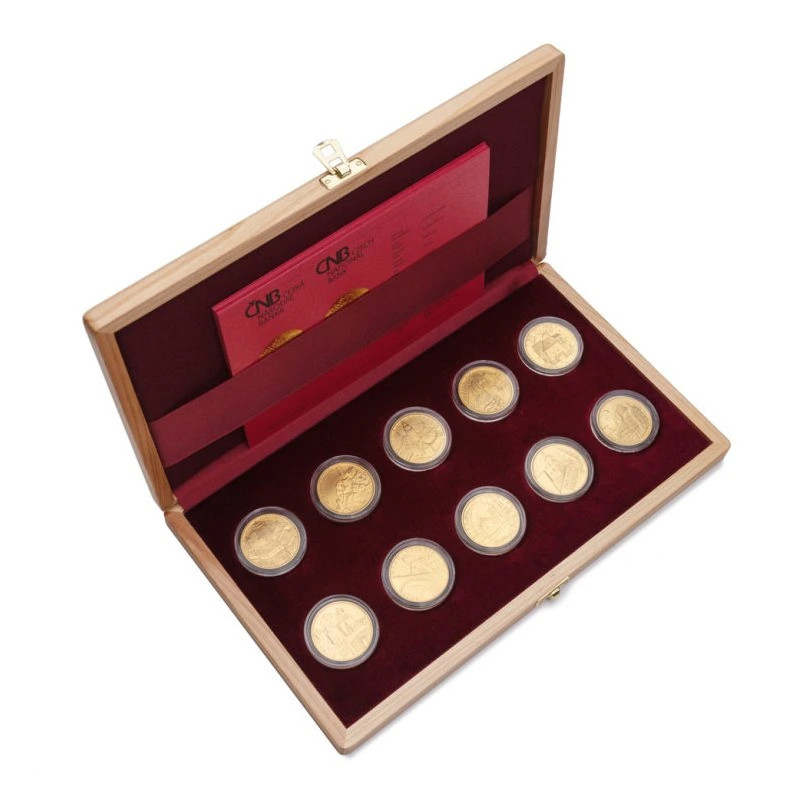 Sada zlatých mincí 10 x 1/2 Oz Hrady ČNB Standard