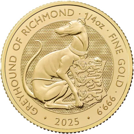 Zlatá mince 1/4 Oz The Tudor Beasts Greyhound of Richmond 2025