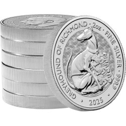 Stříbrná mince 2 Oz The Tudor Beasts Greyhound of Richmond 2025