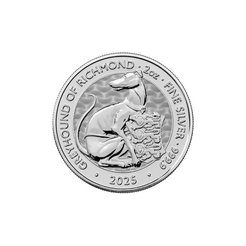 Stříbrná mince 2 Oz The Tudor Beasts Greyhound of Richmond 2025