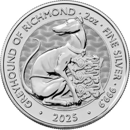 Stříbrná mince 2 Oz The Tudor Beasts Greyhound of Richmond 2025