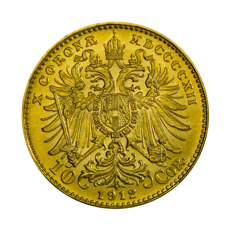 Zlatá mince 3,38 g 10 Korun Františka Josefa I. 1912 Novoražba