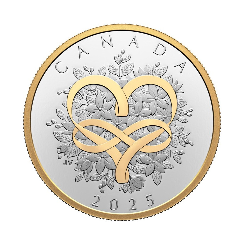 Stříbrná mince 1 Oz Celebrate love 2025 Zlaceno