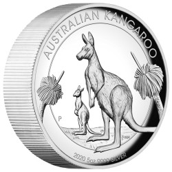 Stříbrná mince 5 Oz Australian Kangaroo High Relief Proof 2020