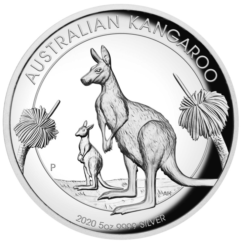 Stříbrná mince 5 Oz Australian Kangaroo High Relief Proof 2020