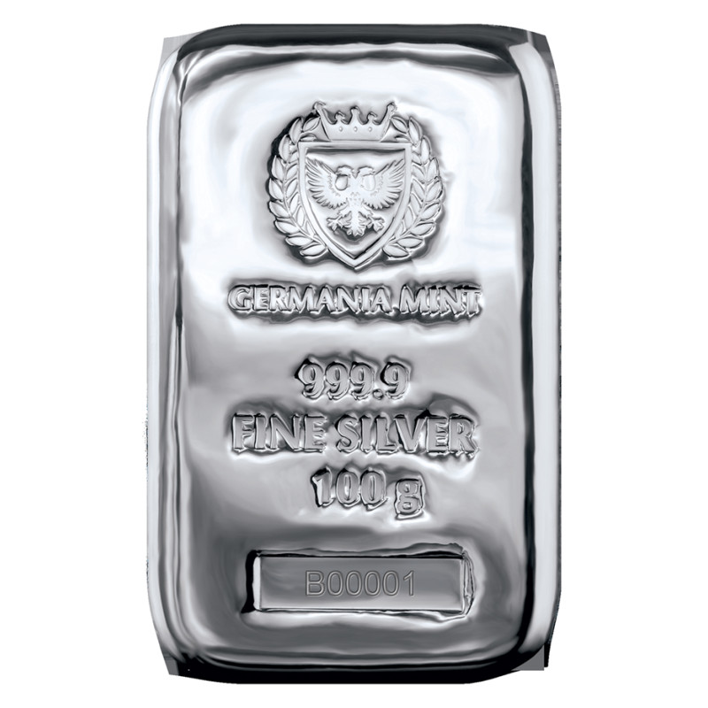 Stříbrný slitek 100 g Germania Mint