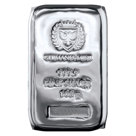 Stříbrný slitek 100 g Germania Mint