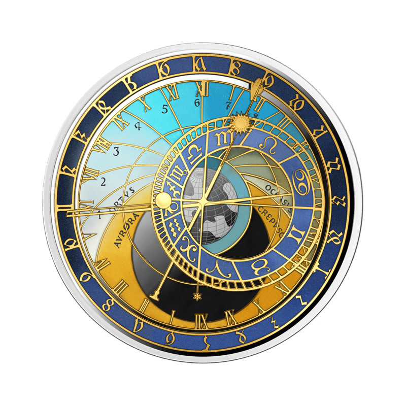 Stříbrná mince 1 Oz Prague City Hall Clocks - Staroměstský orloj 2025 Proof