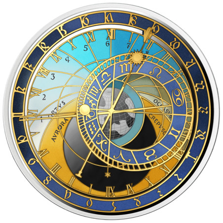 Stříbrná mince 1 Oz Prague City Hall Clocks - Staroměstský orloj 2025 Proof