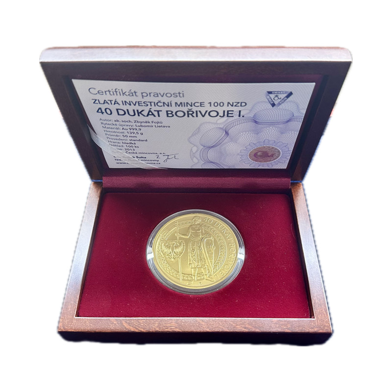 Zlatá mince 40 Dukát Bořivoje I. 2013 Standard