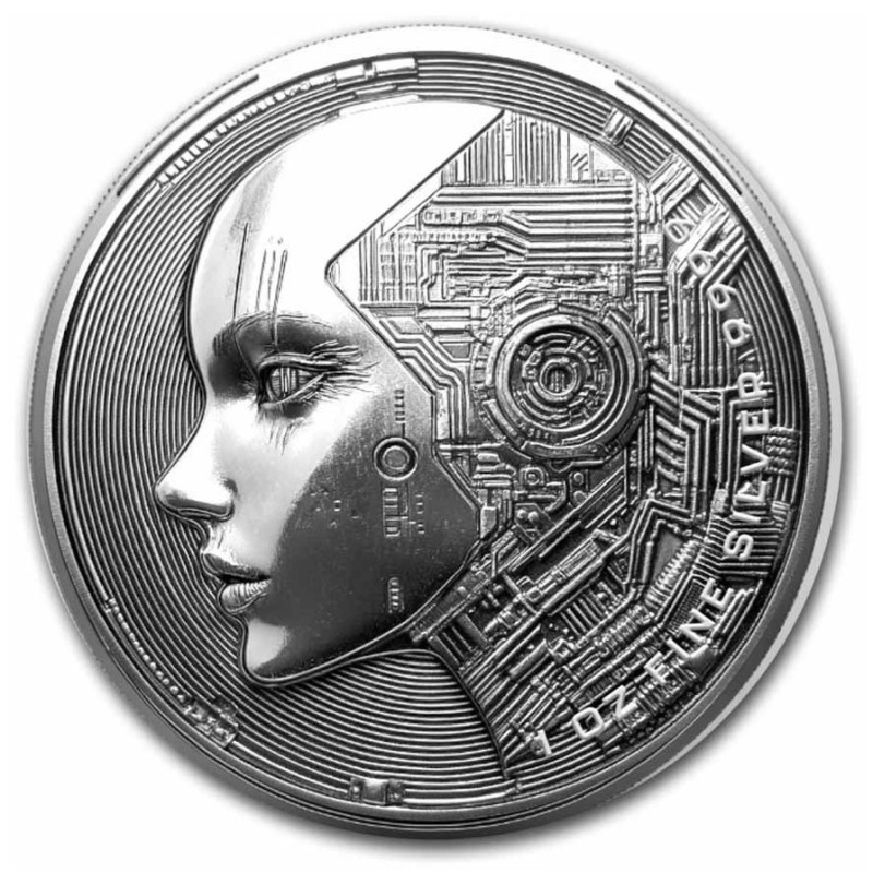 Stříbrná mince 1 Oz AI Coin - Artificial Intelligence 2025