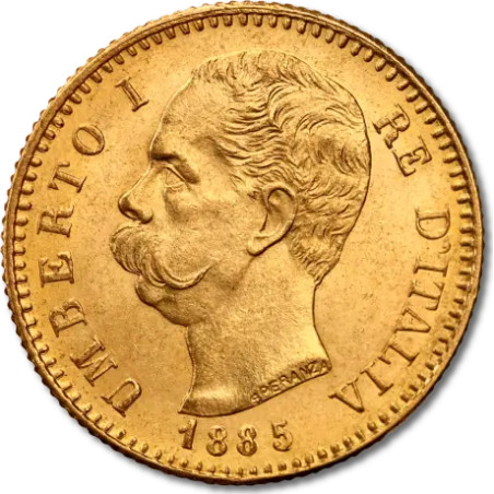 Zlatá mince 20 Lira Itálie Umberto I různé roky (1879-1897)