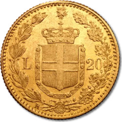 Zlatá mince 20 Lira Itálie Umberto I různé roky (1879-1897)
