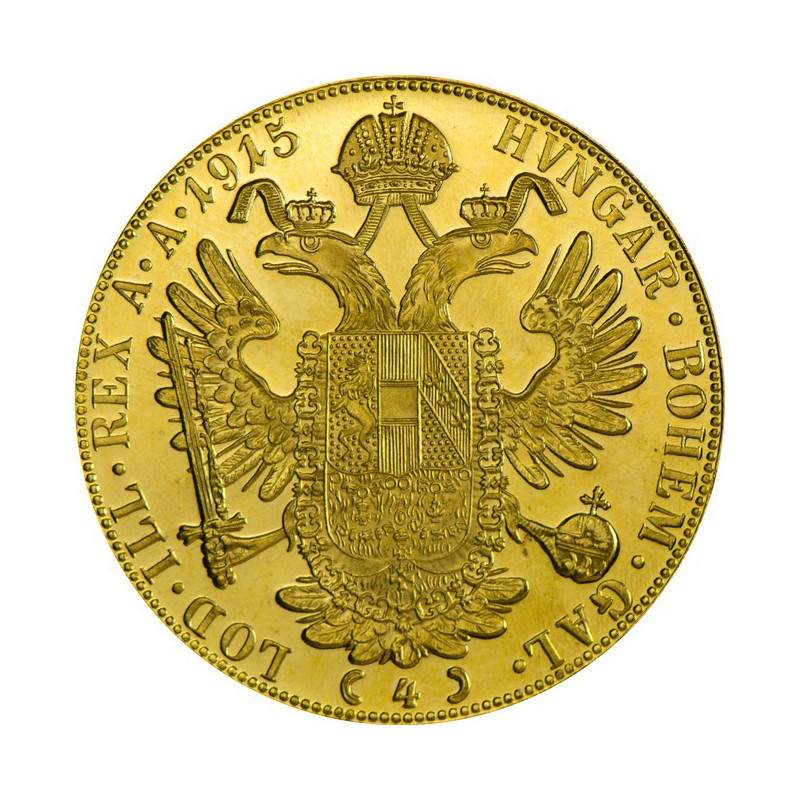 Zlatá mince 4 Dukát František Josef I. 1915 Novoražba