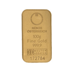Zlatý slitek 100 g Münze...