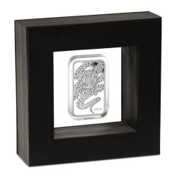 Stříbrná mince ve tvaru slitku 1 Oz Rectangular Dragon 2025 Proof