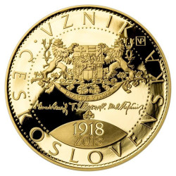 Zlatá mince 1 Oz 10 000 Kč 100. výročí vzniku Československa 2018 Proof