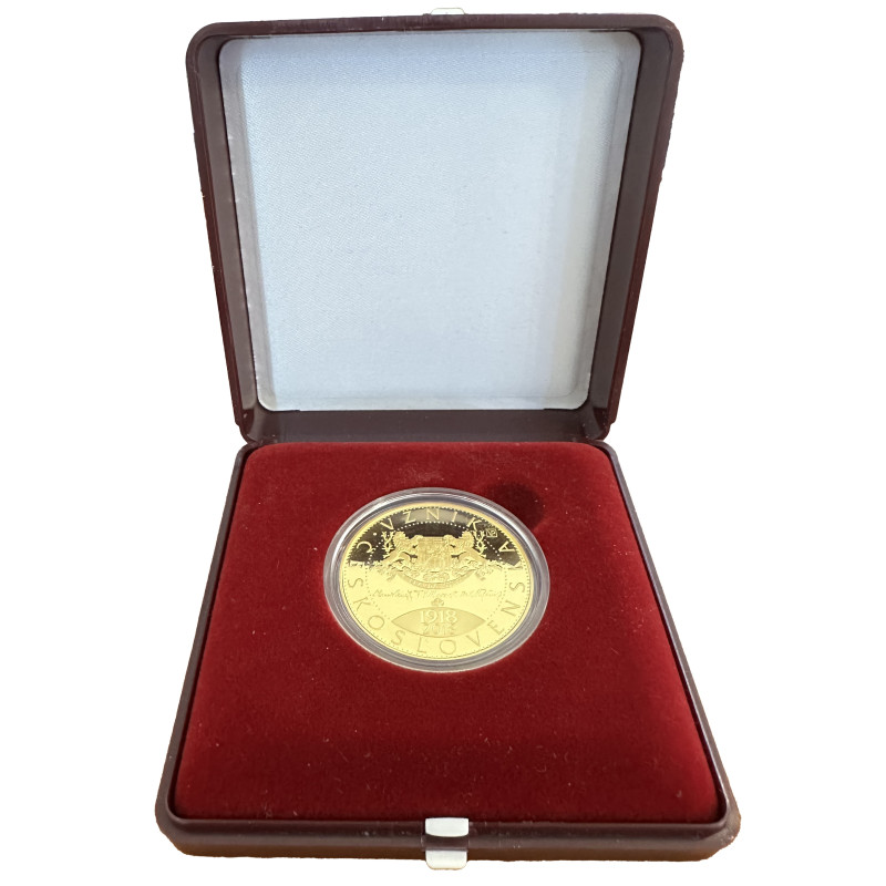 Zlatá mince 1 Oz 10 000 Kč 100. výročí vzniku Československa 2018 Proof