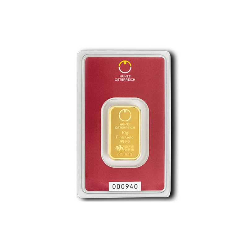 Zlatý slitek 10 g Münze Österreich