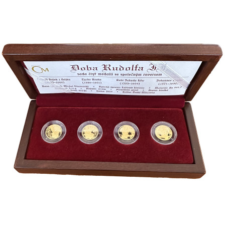 Sada zlatých medailí 4 x 1/10 Oz Doba Rudolfa II. 2009 Proof