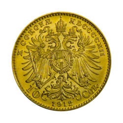 Zlatá mince 10 Korun Františka Josefa I. 1912