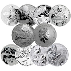 Sada stříbrných mincí 9 x 1...