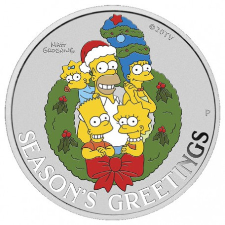 Stříbrná mince 1 Oz The Simpsons - Seasons Greetings 2022