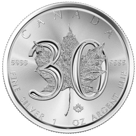 Stříbrná mince 1 Oz Maple Leaf 2018 - 30th Anniversary