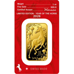 Zlatý slitek 1 Oz Argor Heraeus Lunar Series III Year of the Horse 2026