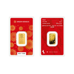 Zlatý slitek 5 g Argor Heraeus Lunar Series III Year of the Horse 2026